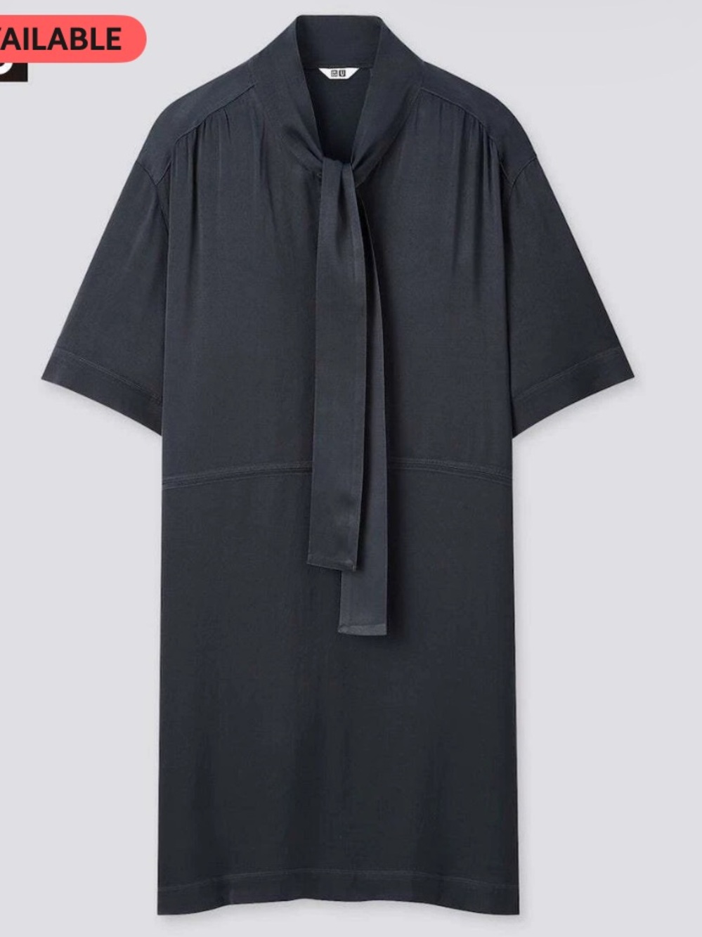 Uniqlo navy  Tie-Neck Midi Dress